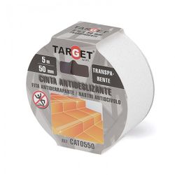CINTA ADHESIVA ANTIDESLIZANTE TRANSPARENTE DE 5 MX50 MM