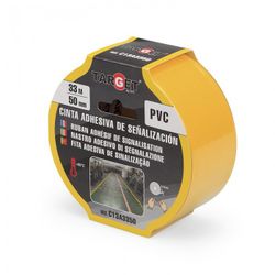 CINTA ADHESIVA DE SEÑALIZACION AMARILLA DE 33X50