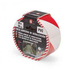 CINTA ADHESIVA DE SEÑALIZACION ROJA/BLANCA DE 33X50