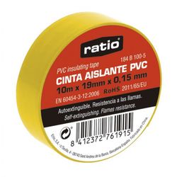 CINTA AISLANTE 19X10M AMARILLO 0,15MM
