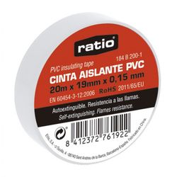 CINTA AISLANTE 19X20M BLANCA 0,15MM
