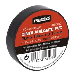 CINTA AISLANTE 19X20M NEGRA 0,15MM