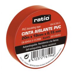 CINTA AISLANTE 19X20M ROJA 0,15MM