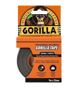 CINTA AMERICANA GORILLA ESTRECHA 9MX25mm NEGRA