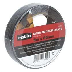 CINTA ANTIDESLIZ. 25MMX5M. NEGRO. RATIO