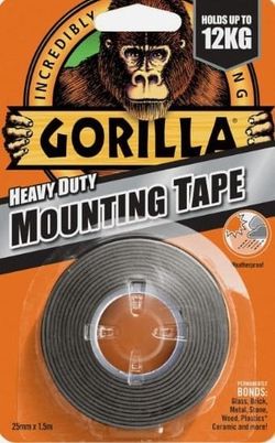 CINTA DE DOBLE CARA HEAVY DUTY GORILLA 1,5M x 25mm NEGRA