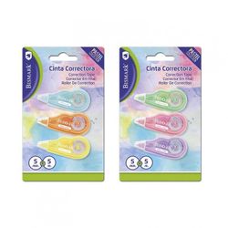 CINTAS CORRECTORAS MINI PASTEL 5MX 5MM. TRIO