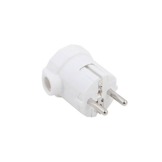 CLAVIJA CON SALIDA LATERAL 16A 250V CON TT BLANCO