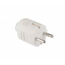 CLAVIJA CON SALIDA RECTA Y TT LATERAL 16A 250V BLANCO