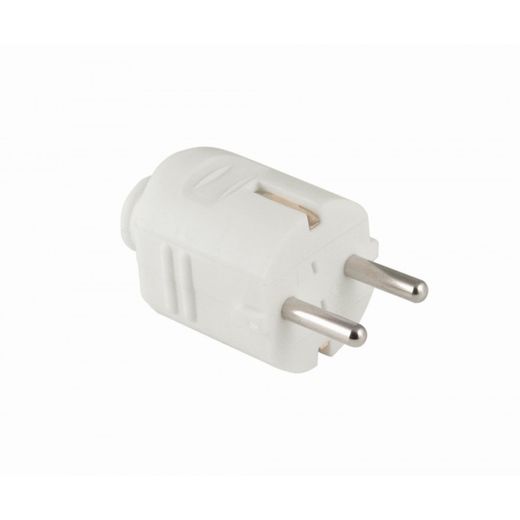 CLAVIJA CON SALIDA RECTA Y TT LATERAL 16A 250V BLANCO