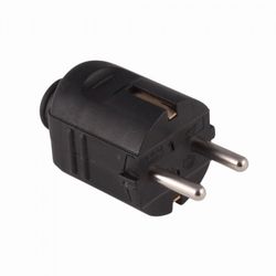 CLAVIJA CON SALIDA RECTA Y TT LATERAL 16A 250V NEGRO