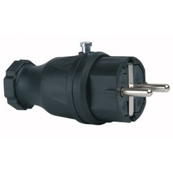 CLAVIJA GOMA 100% 16A 250V NEGRO
