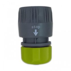 CONECTOR MANGUERA AUTO STOP 1/2"-5/8" GRIS-VERDE