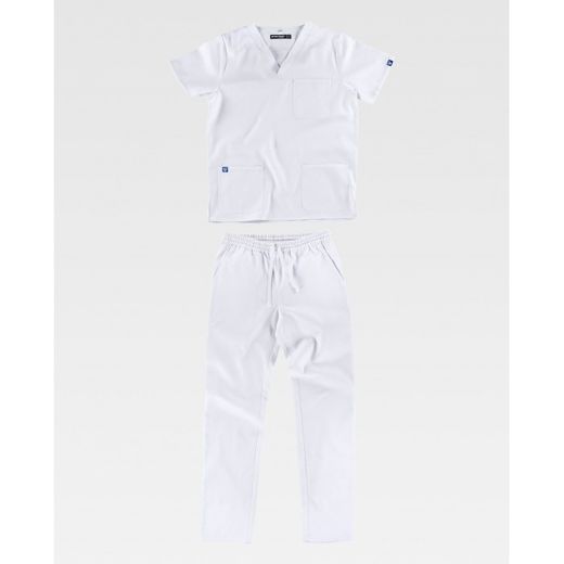 CONJUNTO CASACA Y PANTALON REF.B9165 BLANCO T-3XL