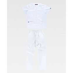 CONJUNTO CASACA Y PANTALON REF.B9166 BLANCO T-S