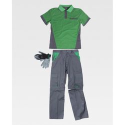 CONJUNTO PANTALON, CAMISETA, GUANTES REF.WSET1465 GRIS+VERDE T-S