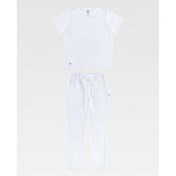 CONJUNTO UNISEX CASACA Y PANTALON REF.B9140 BLANCO T-XXL