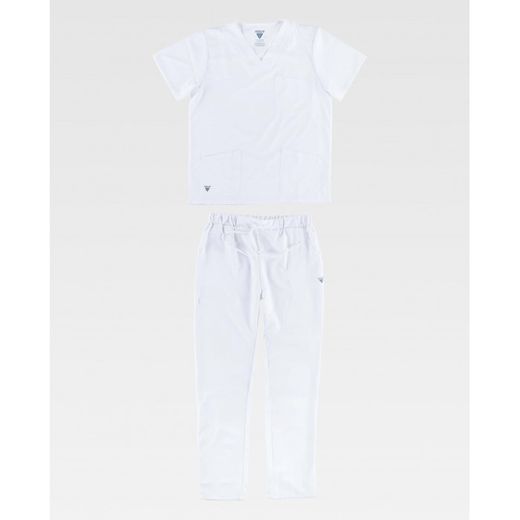 CONJUNTO UNISEX CASACA Y PANTALON REF.B9140 BLANCO T-XXL