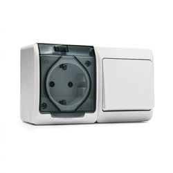 CONMUTADOR + BASE TT ESTANCO 16A-250V BLANCO