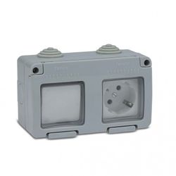 CONMUTADOR ESTANCO + BASE 10AMP +16AMP. IP55