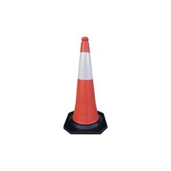 CONO 75CM 2 PZAS BANDA REFLEX BASE 38CM PELIGRO CAUCHO 380X380MM