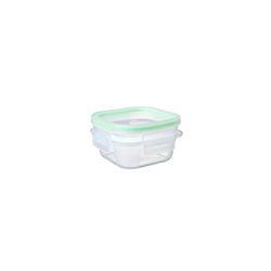 CONTENEDOR ALIMENTO 0,3 L.CLIP SAFE CUAD. TRANSP-VERDE