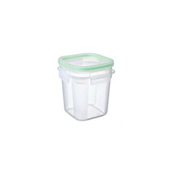 CONTENEDOR ALIMENTO 0,7 L.CLIP SAFE CUAD. TRANSP-VERDE