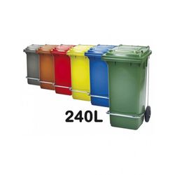 CONTENEDOR NARANJA CON PEDAL 240 L