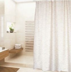 CORTINA BAÑO POLIEST.180X200 WAVE BEIGE