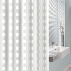 CORTINA BAÑO PVC 180X200CM.CUADRO BCO.