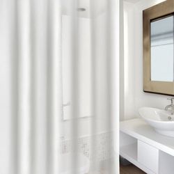 CORTINA BAÑO PVC FORRO 180X200CM. TRANSP