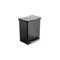 CUBO PEDAL RECICLAJE 17+8 L.NEGRO (33X28X41,5)