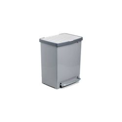CUBO PEDAL RECICLAJE GRIS 25 L.C/SEPARADOR (33X28X41,5)