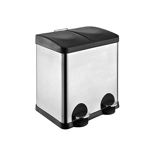 CUBO RECICLAJE DOBLE-2X15 LITROS INOX(S)