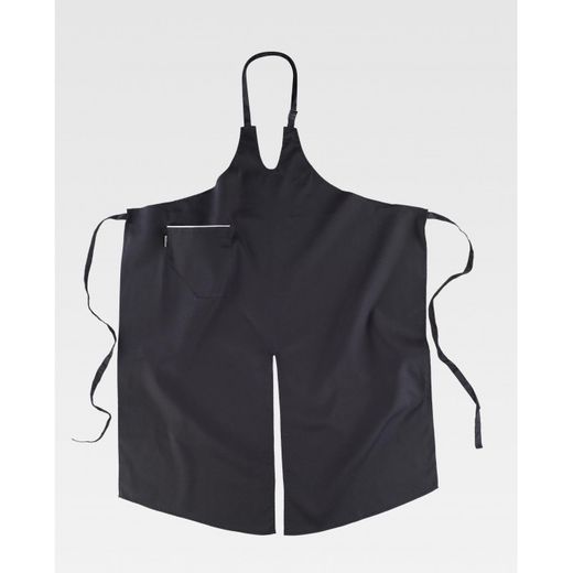 DELANTAL REF.M402 NEGRO+BLANCO T-UNICA
