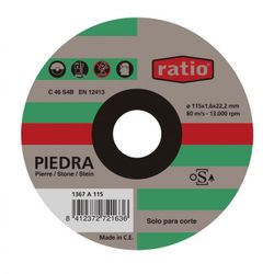 DISCO CORTE FINO PIEDRA 115X1,6MM.RATIO