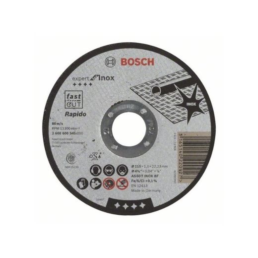 DISCO DE CORTE RECTO EXPERT INOX RAPIDO:115X1MM