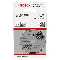 DISCO DE CORTE RECTO EXPERT INOX:76X22,4X1MM:5UD