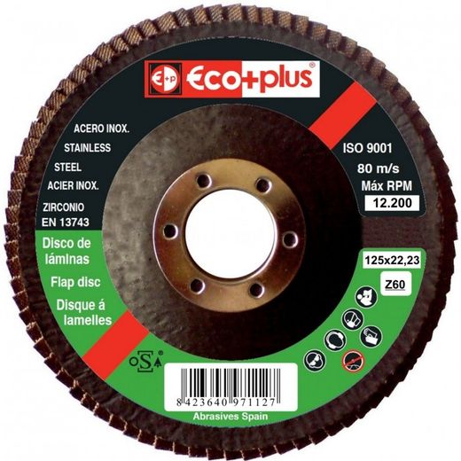 DISCO LAMINAS ECO+PLUS D.125 EZ-60 SOPORTE FIBRA