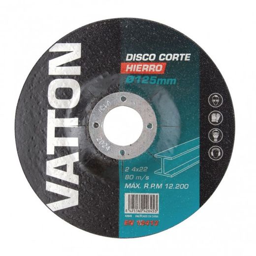 DISCO VATTON CORTAR HIERRO 125 MM.