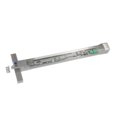 Dispositivo antipánico motorizado de deslizamiento de sobreponer con un punto central de la gama top con acabado satinado-acero inoxidable aisi316.