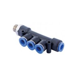 DISTRIBUIDOR MULTIPLE TUBO, ROSCA MACHO CONICA D.8 R1/4 BSPT