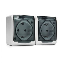 DOBLE BASE TT LATERAL ESTANCO 16A-250V BLANCO