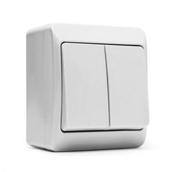 DOBLE INTERRUPTOR ESTANCO 10A-250V BLANCO