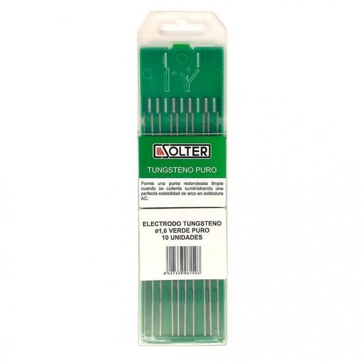 ELECTRODO TUNGSTENO D1,6 VERDE 10 UDS.