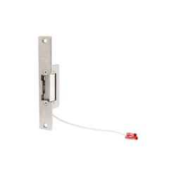 Cerradero eléctrico fuego. Frente corto inox. 24vdc.