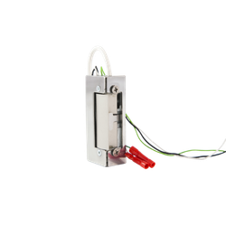 Cerradero eléctrico std. Con micro. Frente corto inox. 12vdc.