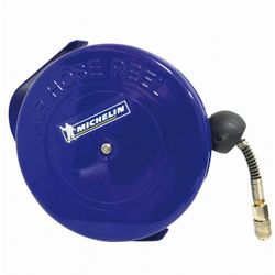 ENROLLADOR AUTOMATICO DE MANGUERA DE AIRE. PRESION MAX. 12B. MATERIAL PVC. MANGUERA 10 MT. CONEXION 1/4 ". DIAM. EXT. 12