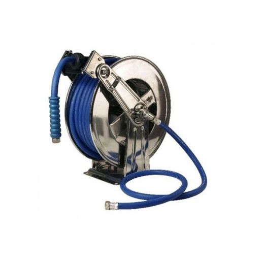 ENROLLADOR DE ACERO INOXIDABLE AGUA BAJA PRESION MANGUERA D.1/2” 20 M