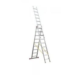 ESCALERA ALUMINIO 11 PELDAÑOS 3 TRAMOS TRANSFORMABLE CON ESTABILIZADO